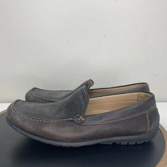 ECCO Driving Loafer Shoe Brown Leather Moc Toe Slip-On 42 / 8-8.5 US
