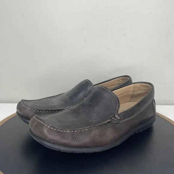 ECCO Driving Loafer Shoe Brown Leather Moc Toe Slip-On 42 / 8-8.5 US
