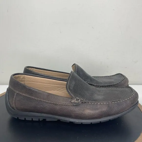 ECCO Driving Loafer Shoe Brown Leather Moc Toe Slip-On 42 / 8-8.5 US
