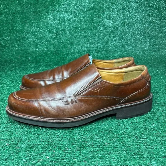 Ecco Helsinki Shoes Driving Loafers Slip On Men Size EU 47 / US 13 Brown Leather