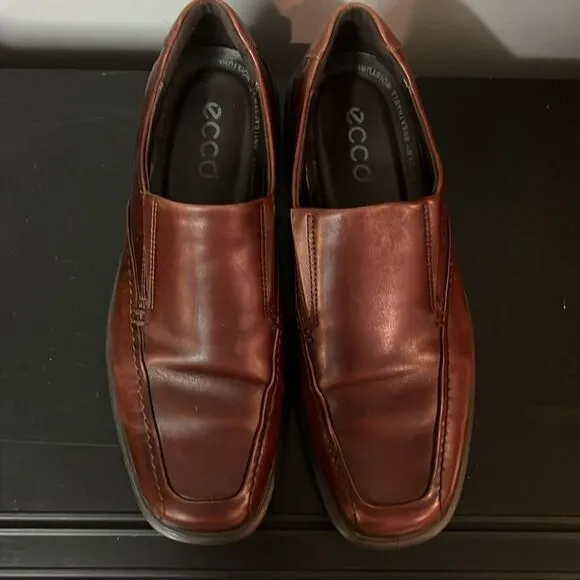 Ecco Helsinki Shoes Bike Toe Slip On Loafer EU 45/US 11-11.5 Cocoa Brown B62