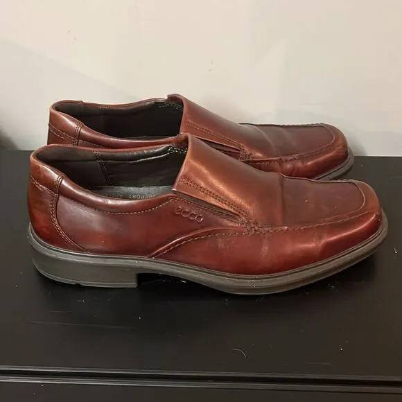 Ecco Helsinki Shoes Bike Toe Slip On Loafer EU 45/US 11-11.5 Cocoa Brown B62