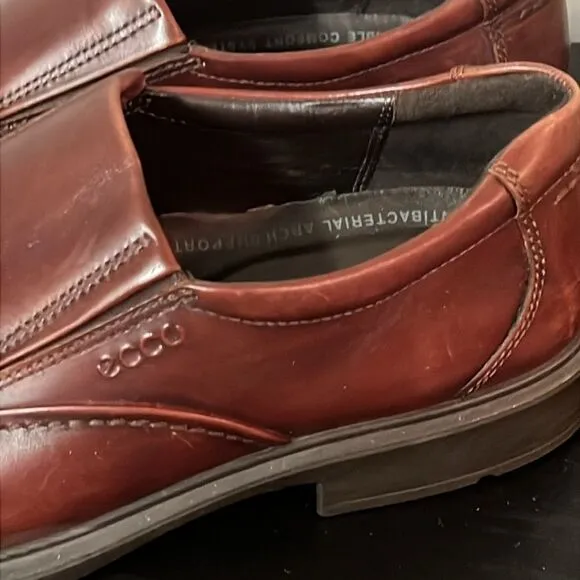 Ecco Helsinki Shoes Bike Toe Slip On Loafer EU 45/US 11-11.5 Cocoa Brown B62