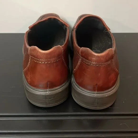 Ecco Helsinki Shoes Bike Toe Slip On Loafer EU 45/US 11-11.5 Cocoa Brown B62