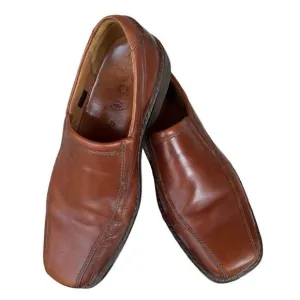 ECCO Jersey Loafer Mens Size 9 EU 42 Slip On Casual Light Brown Tan Dress Shoes