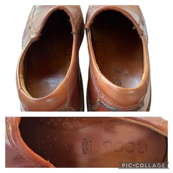ECCO Jersey Loafer Mens Size 9 EU 42 Slip On Casual Light Brown Tan Dress Shoes