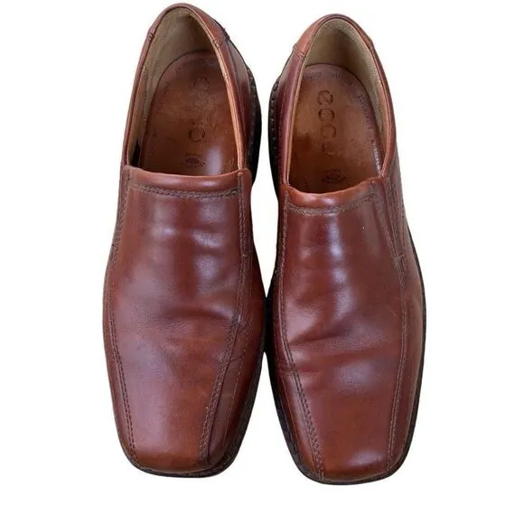 ECCO Jersey Loafer Mens Size 9 EU 42 Slip On Casual Light Brown Tan Dress Shoes