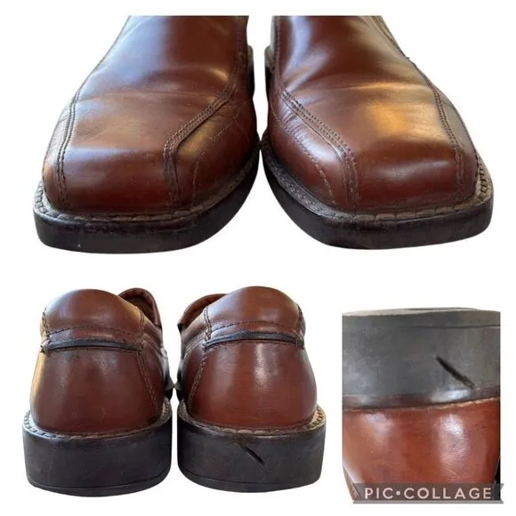 ECCO Jersey Loafer Mens Size 9 EU 42 Slip On Casual Light Brown Tan Dress Shoes
