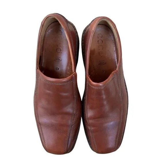 ECCO Jersey Loafer Mens Size 9 EU 42 Slip On Casual Light Brown Tan Dress Shoes