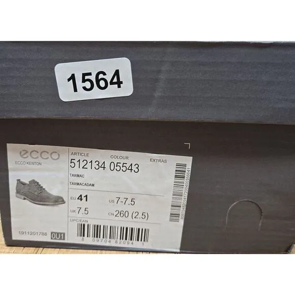 Ecco Kenton Shoes Mens 7-7.5 EU41 Dress‎ Office Casual Tarmac