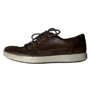 Ecco Leather Sneakers Lace Up Brown Casual Dress Shoes Office Men's Size EU 42