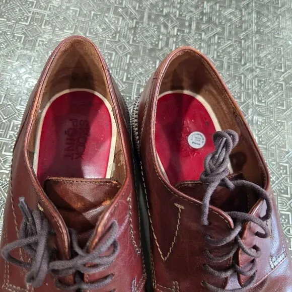 🐢 ECCO  Lisbon Plain Toe Cognac Brown Leather Oxford Shoes. Size EU42 US8-8.5