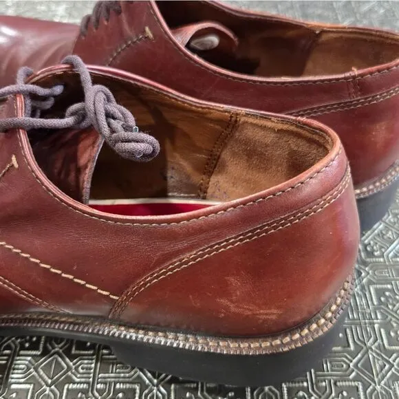 🐢 ECCO  Lisbon Plain Toe Cognac Brown Leather Oxford Shoes. Size EU42 US8-8.5