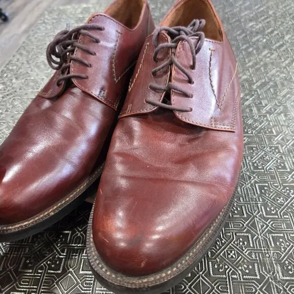 🐢 ECCO  Lisbon Plain Toe Cognac Brown Leather Oxford Shoes. Size EU42 US8-8.5