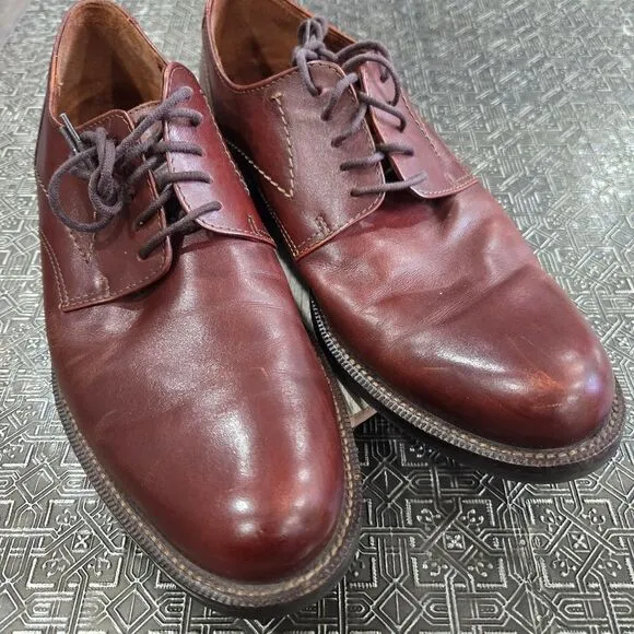 🐢 ECCO  Lisbon Plain Toe Cognac Brown Leather Oxford Shoes. Size EU42 US8-8.5