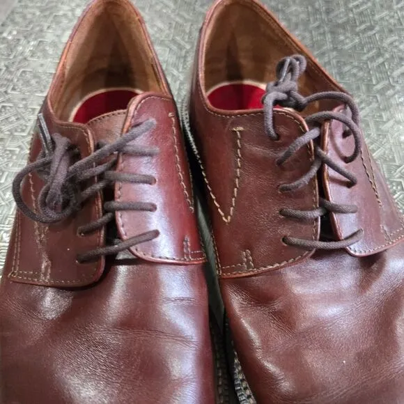 🐢 ECCO  Lisbon Plain Toe Cognac Brown Leather Oxford Shoes. Size EU42 US8-8.5