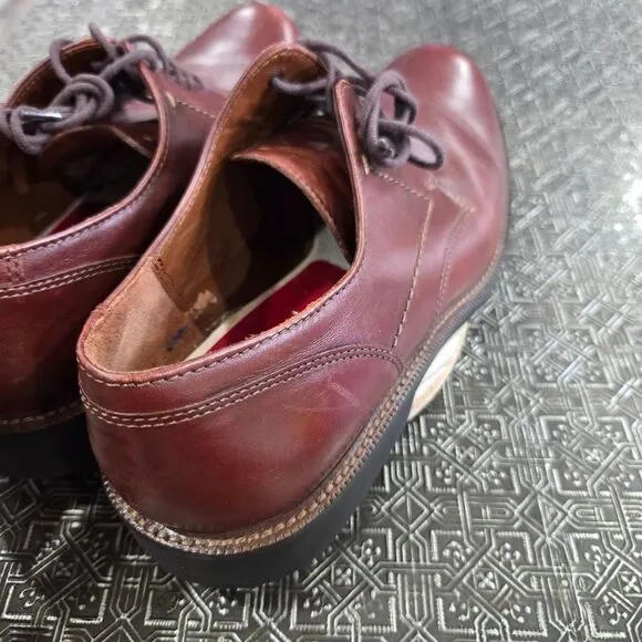 🐢 ECCO  Lisbon Plain Toe Cognac Brown Leather Oxford Shoes. Size EU42 US8-8.5