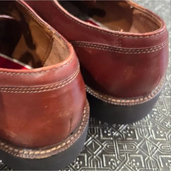 🐢 ECCO  Lisbon Plain Toe Cognac Brown Leather Oxford Shoes. Size EU42 US8-8.5