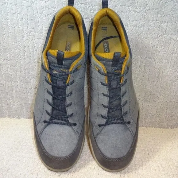 Ecco Sierra II Valencia Mens Size EU 45 US 11 Gray Navy Leather Hiking Shoes