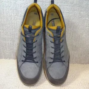 Ecco Sierra II Valencia Mens Size EU 45 US 11 Gray Navy Leather Hiking Shoes