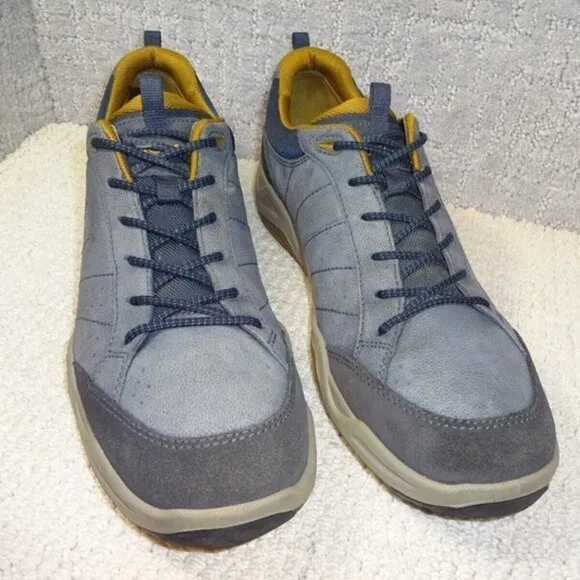 Ecco Sierra II Valencia Mens Size EU 45 US 11 Gray Navy Leather Hiking Shoes