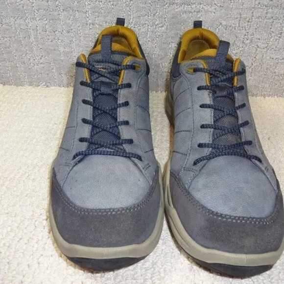Ecco Sierra II Valencia Mens Size EU 45 US 11 Gray Navy Leather Hiking Shoes