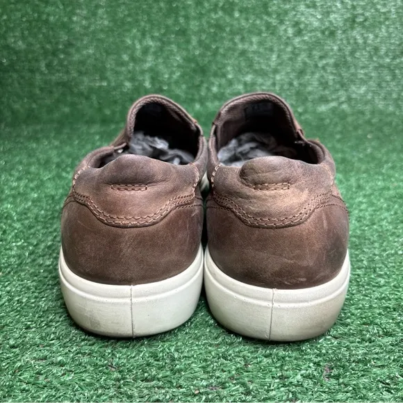 ECCO Soft 7 Men's Size US 12 / EUR 46 Brown Leather Slip On Sneakers Shoes