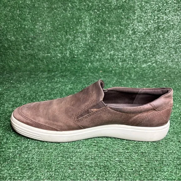 ECCO Soft 7 Men's Size US 12 / EUR 46 Brown Leather Slip On Sneakers Shoes