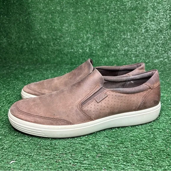 ECCO Soft 7 Men's Size US 12 / EUR 46 Brown Leather Slip On Sneakers Shoes