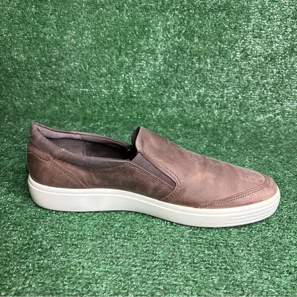ECCO Soft 7 Men's Size US 12 / EUR 46 Brown Leather Slip On Sneakers Shoes