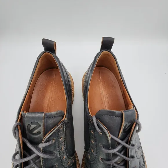 ECCO ST.1 Hybrid Magnet Shoes Mens 10 Gray Leather Wingtip Casual Dress Sneaker