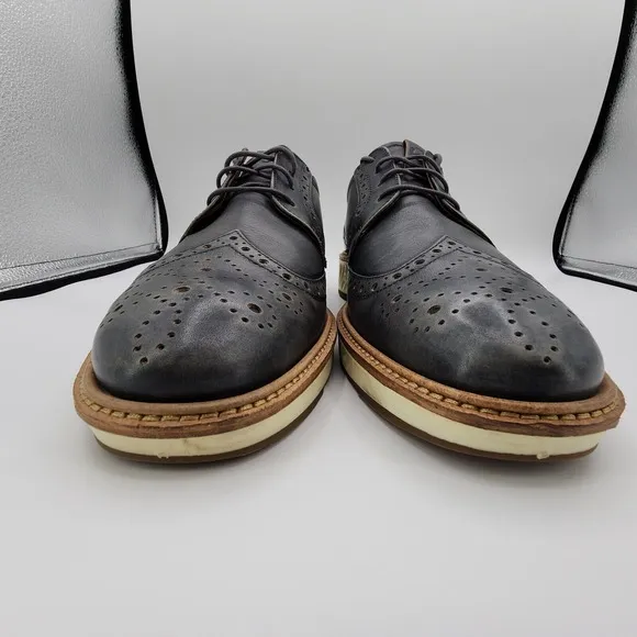 ECCO ST.1 Hybrid Magnet Shoes Mens 10 Gray Leather Wingtip Casual Dress Sneaker