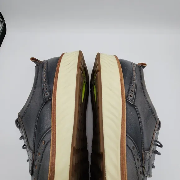 ECCO ST.1 Hybrid Magnet Shoes Mens 10 Gray Leather Wingtip Casual Dress Sneaker