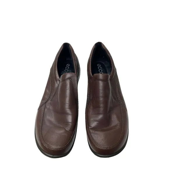 Ecco Womans Leather Slip On Loafers Shoes Size 40