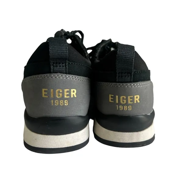 Eiger 1989 Black and Gray Suede Hiking Shoes Size 7