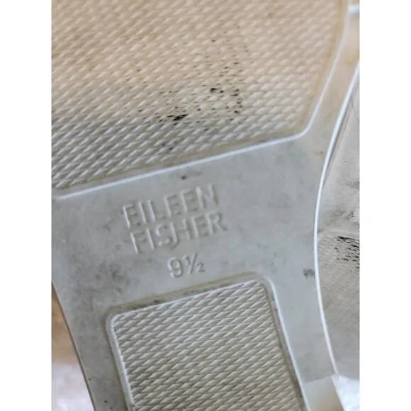 EILEEN FISHER Bisa Metallic Ankle Strap Zipper Back Flat Espadrille Shoes Sz 9.5