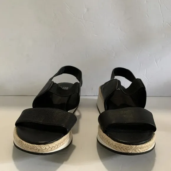 Eileen Fisher Black Sandals Shoes 7.5 New NWT Slip On Comfortable Versatile HTF