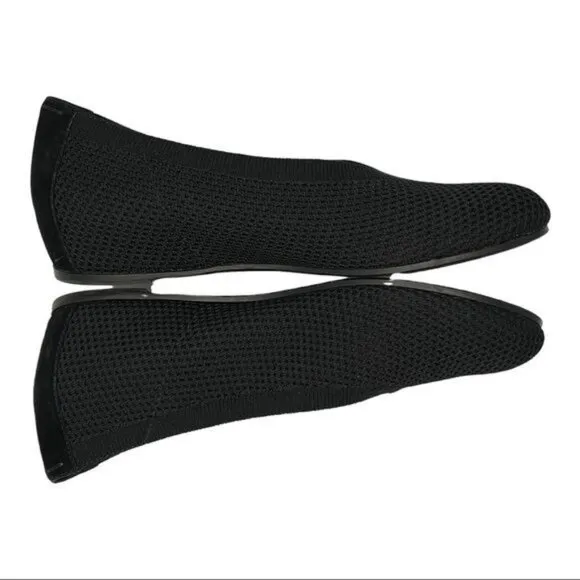 EILEEN FISHER Black Stretch Mesh Woven Fabric Flat Shoes Size 6.5