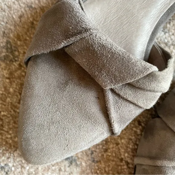 Eileen Fisher Fuller Grey Suede Leather d’Orsay Knotted Slip On Flat 7