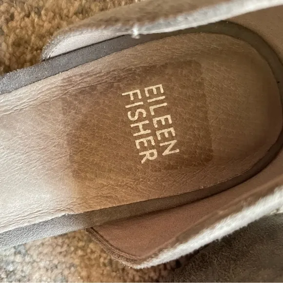 Eileen Fisher Fuller Grey Suede Leather d’Orsay Knotted Slip On Flat 7