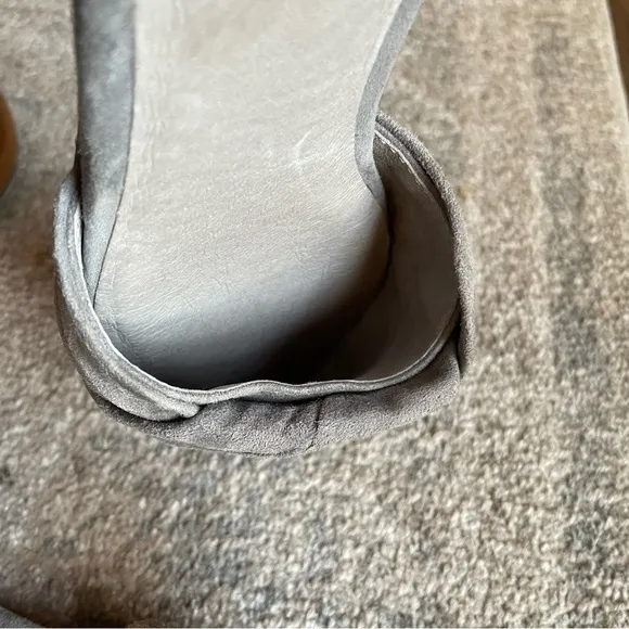 Eileen Fisher Fuller Grey Suede Leather d’Orsay Knotted Slip On Flat 7