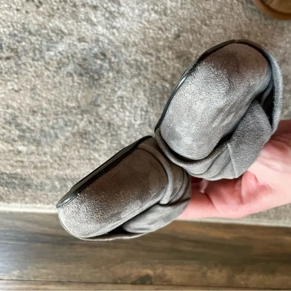 Eileen Fisher Fuller Grey Suede Leather d’Orsay Knotted Slip On Flat 7