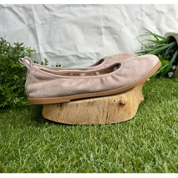 Eileen Fisher Womens Notion Ballet Flat Size 7  Nude Pink Leather Slip On Shoes