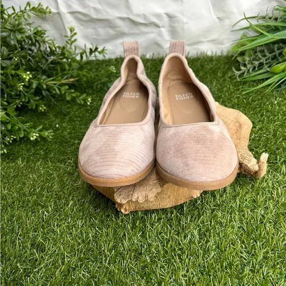 Eileen Fisher Womens Notion Ballet Flat Size 7  Nude Pink Leather Slip On Shoes