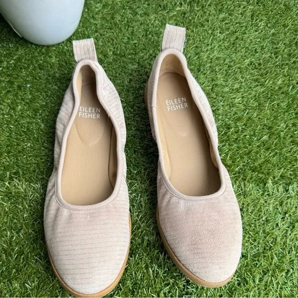Eileen Fisher Womens Notion Ballet Flat Size 7  Nude Pink Leather Slip On Shoes