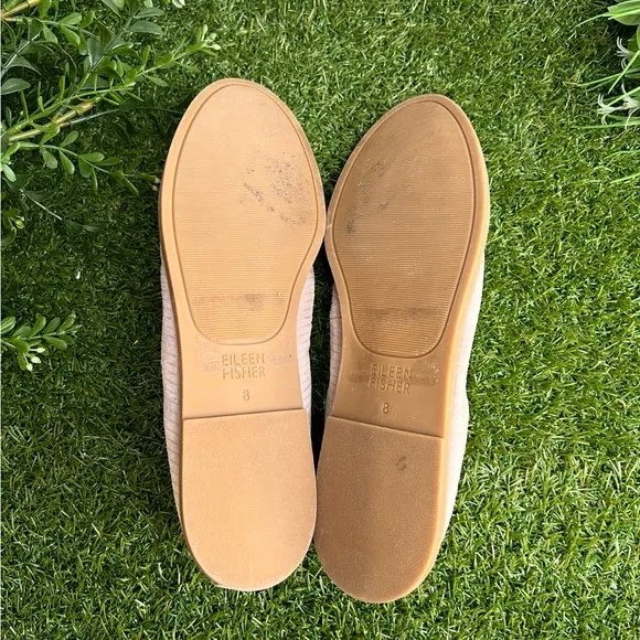 Eileen Fisher Womens Notion Ballet Flat Size 7  Nude Pink Leather Slip On Shoes