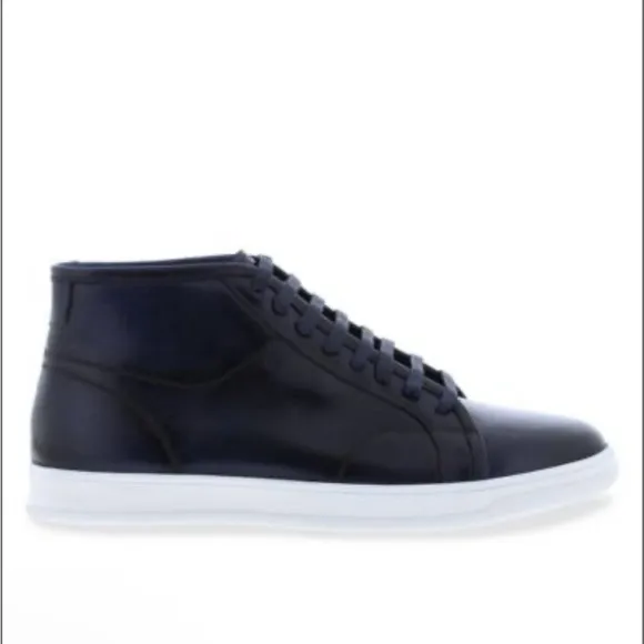 English Laundry Eros Leather Mid Top Sneaker, Black 9