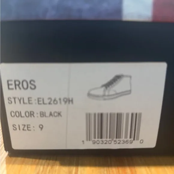 English Laundry Eros Leather Mid Top Sneaker, Black 9