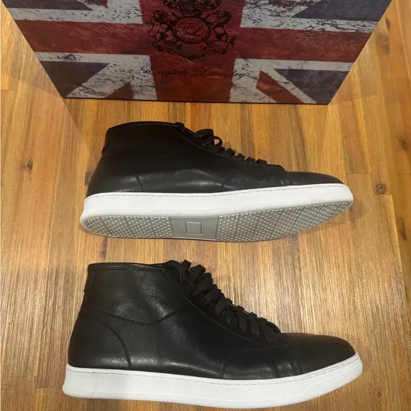 English Laundry Eros Leather Mid Top Sneaker, Black 9