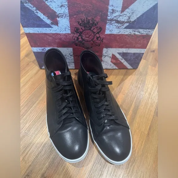 English Laundry Eros Leather Mid Top Sneaker, Black 9